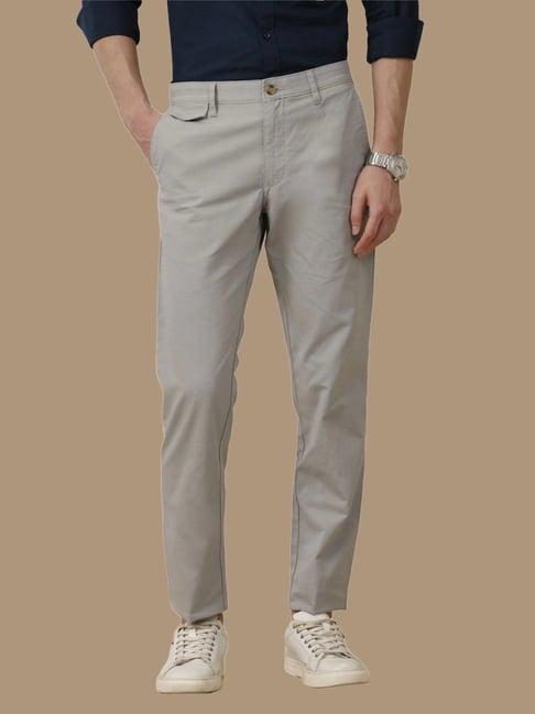 cavallo by linen club grey linen contemporary fit trousers