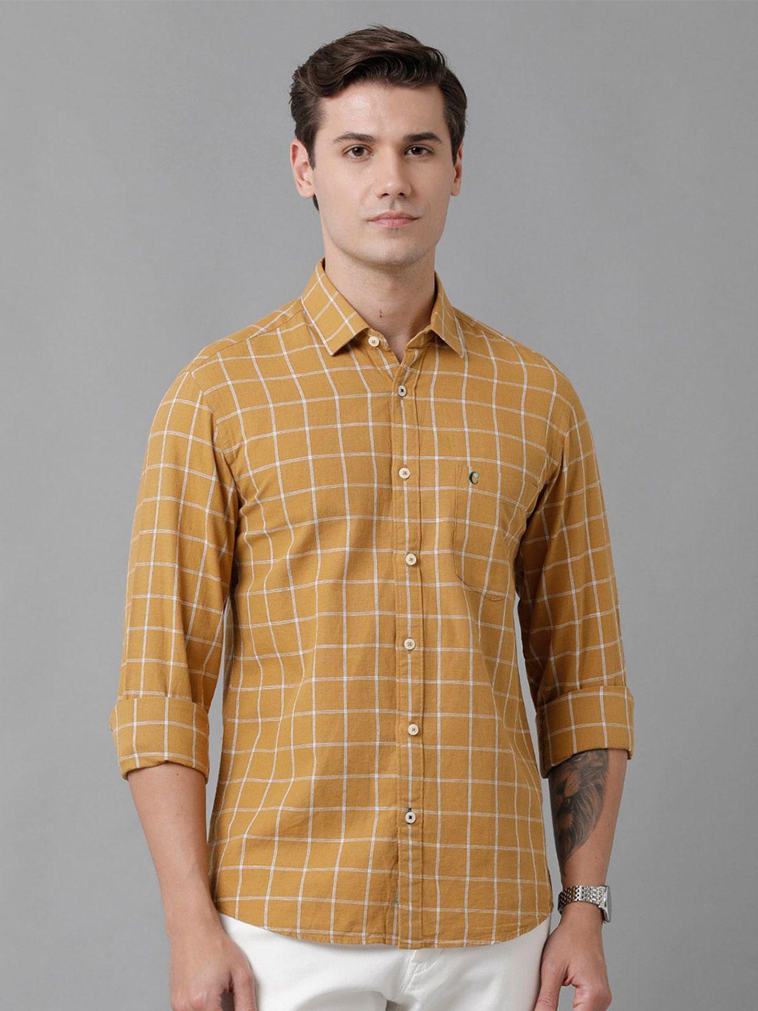 cavallo by linen club men checked casual shirt