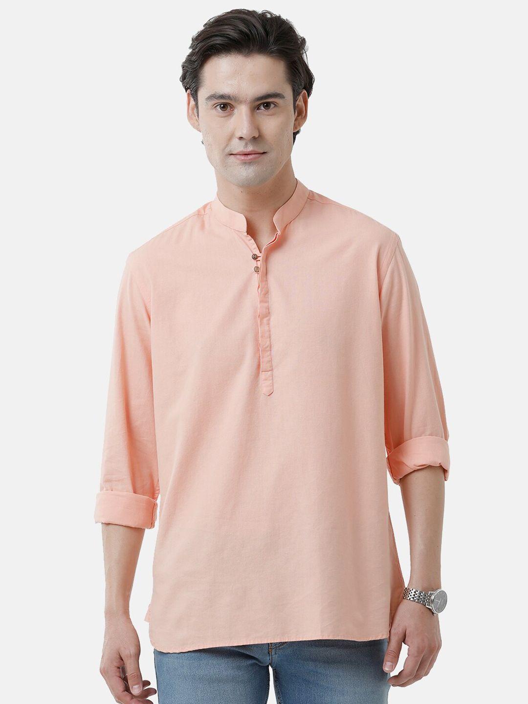 cavallo by linen club men pink linen cotton casual shirt