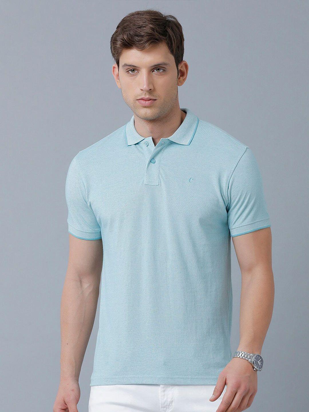 cavallo by linen club men polo collar linen t-shirt