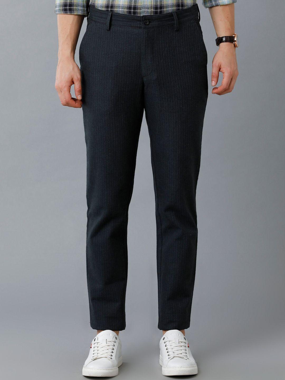 cavallo by linen club men slim fit mid-rise linen trousers