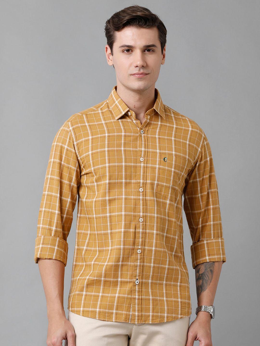 cavallo by linen club men tartan checked casual shirt