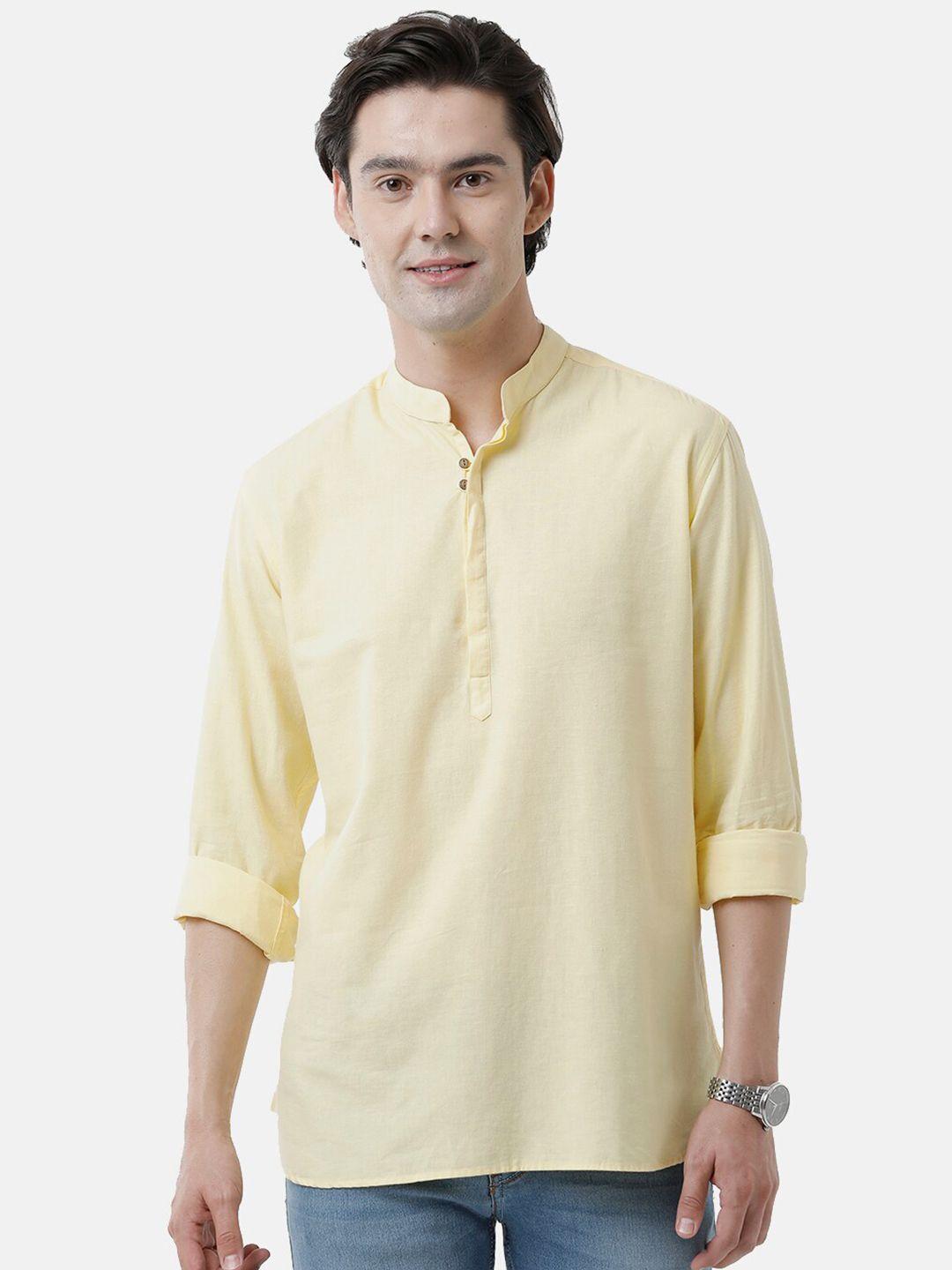 cavallo by linen club men yellow casual shirt