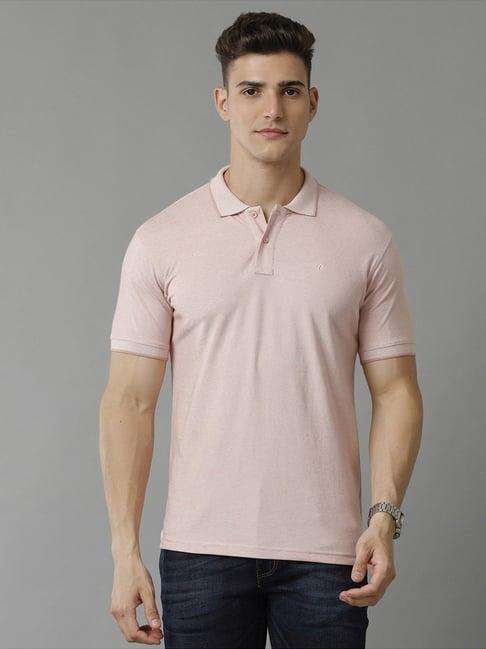cavallo by linen club pink regular fit polo t-shirt