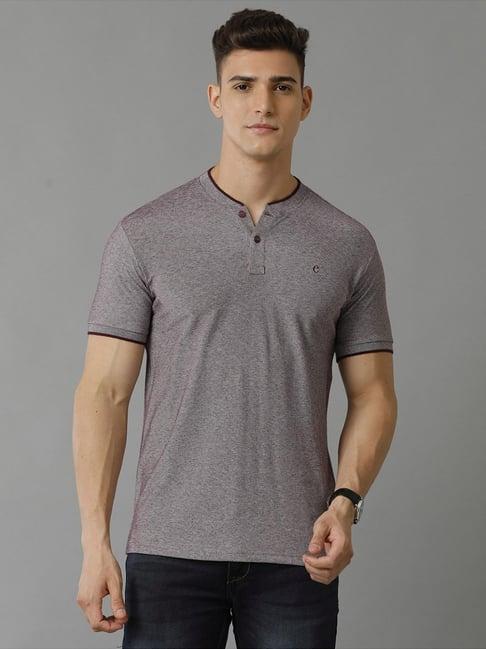 cavallo by linen club purple contemporary fit t-shirt