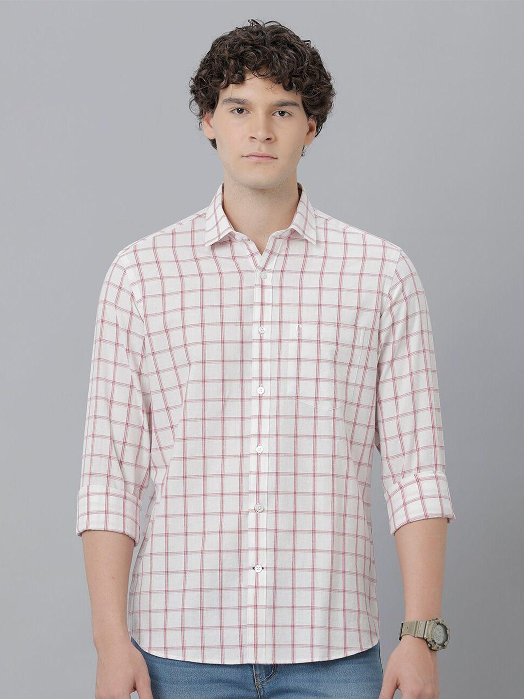 cavallo by linen club spread collar long sleeves checked casual linen shirt