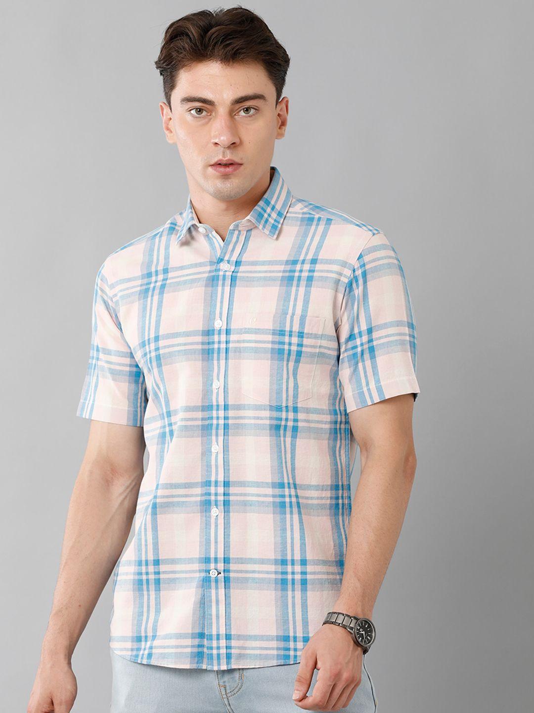 cavallo by linen club tartan checks casual shirt