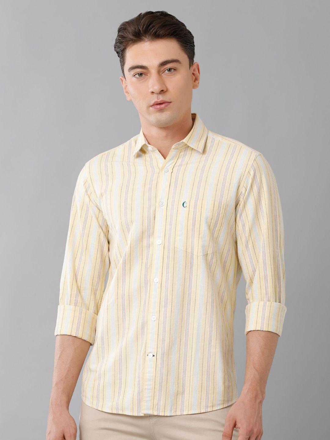 cavallo by linen club vertical striped pure linen casual shirt