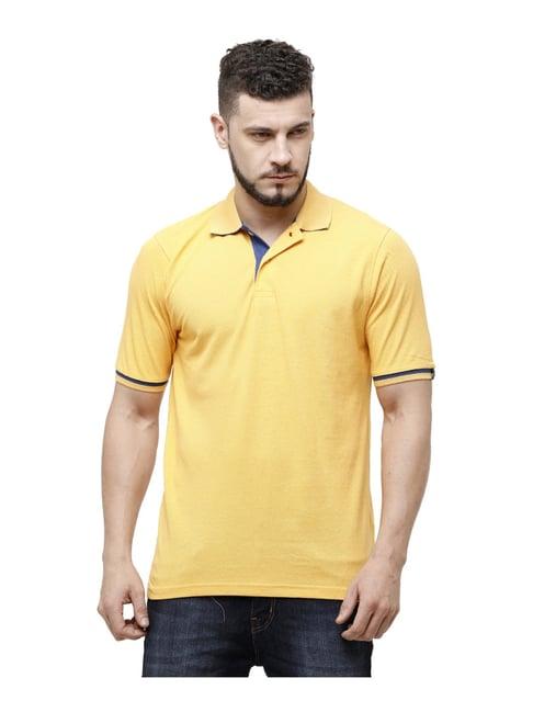 cavallo by linen club yellow contemporary fit polo t-shirt