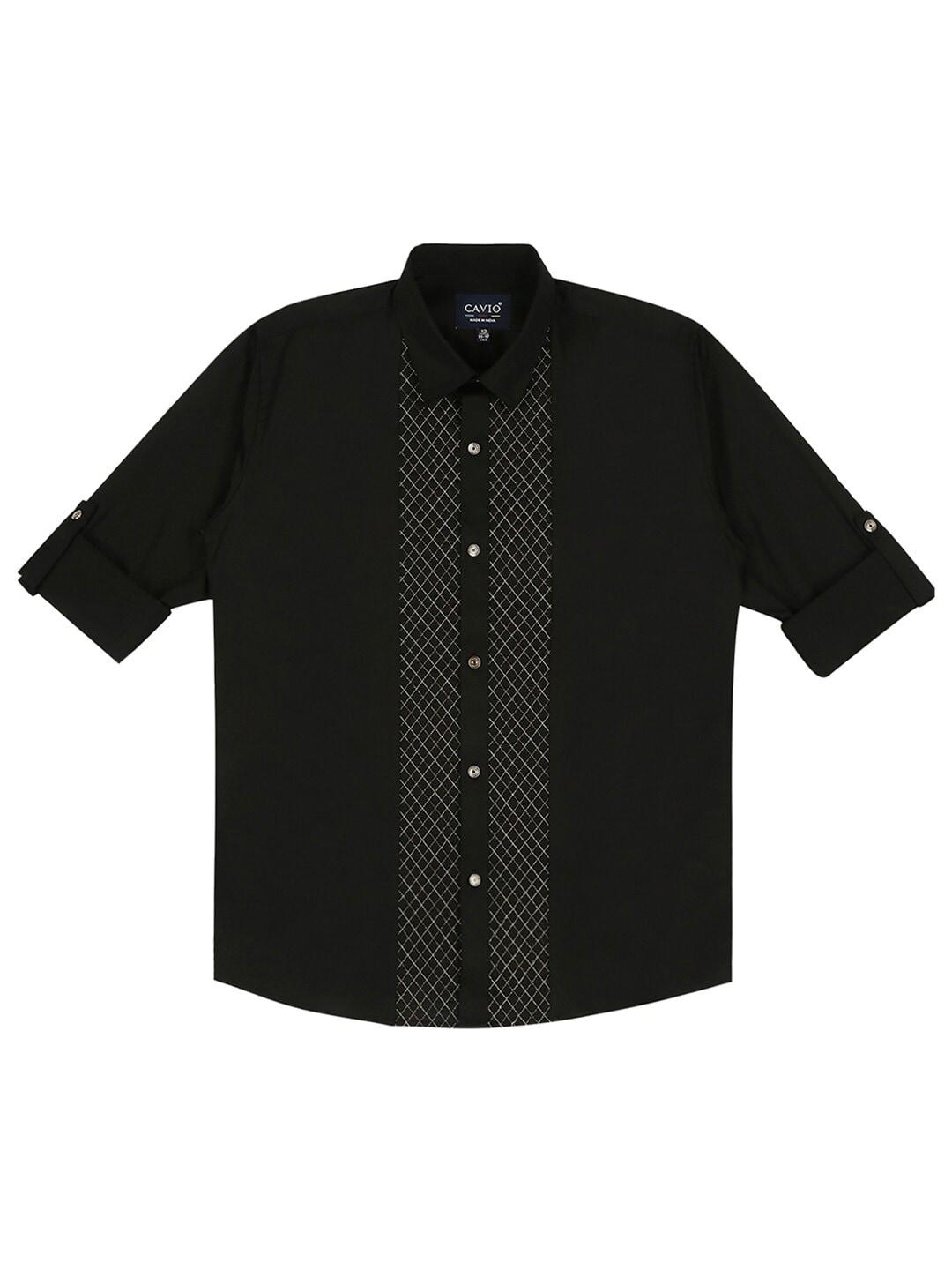 cavio boys comfort zari detail embellished party cotton shirt