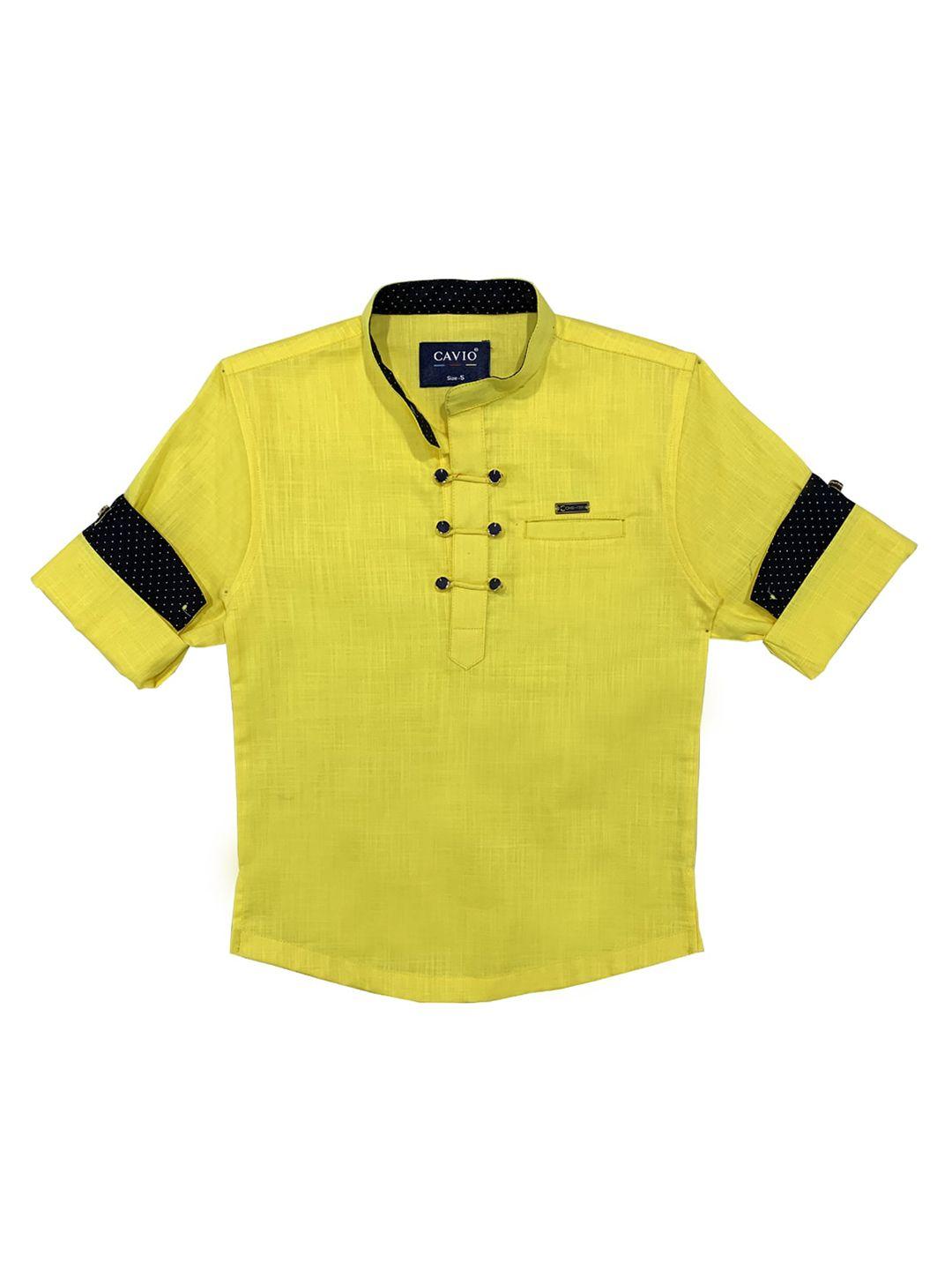 cavio boys yellow casual shirt