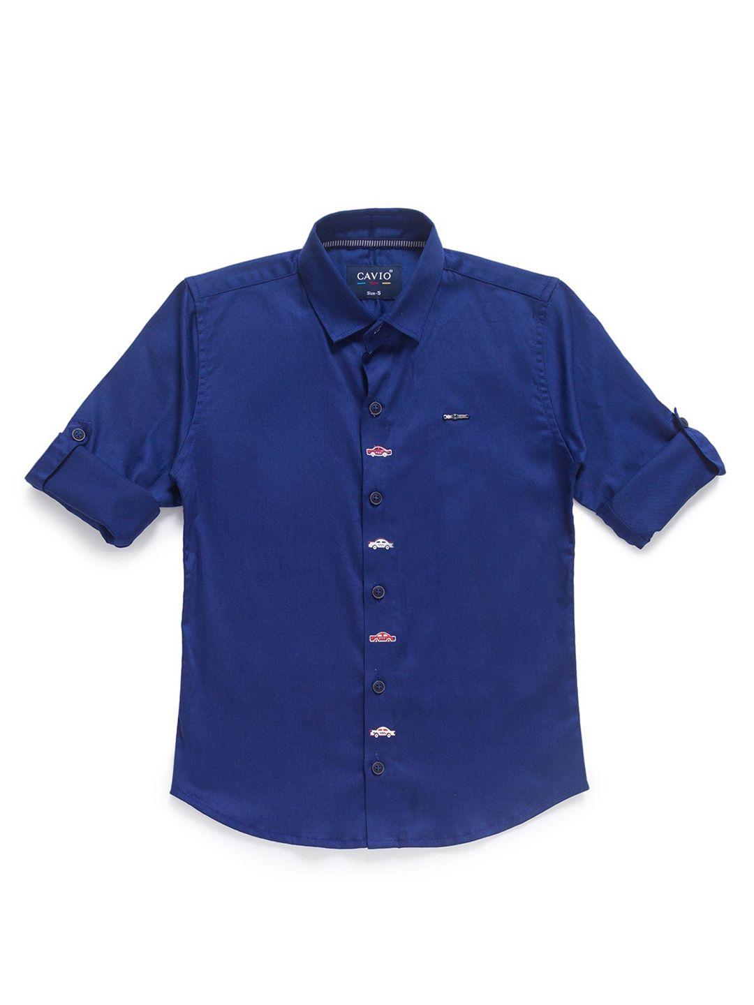 cavio boys blue premium casual shirt