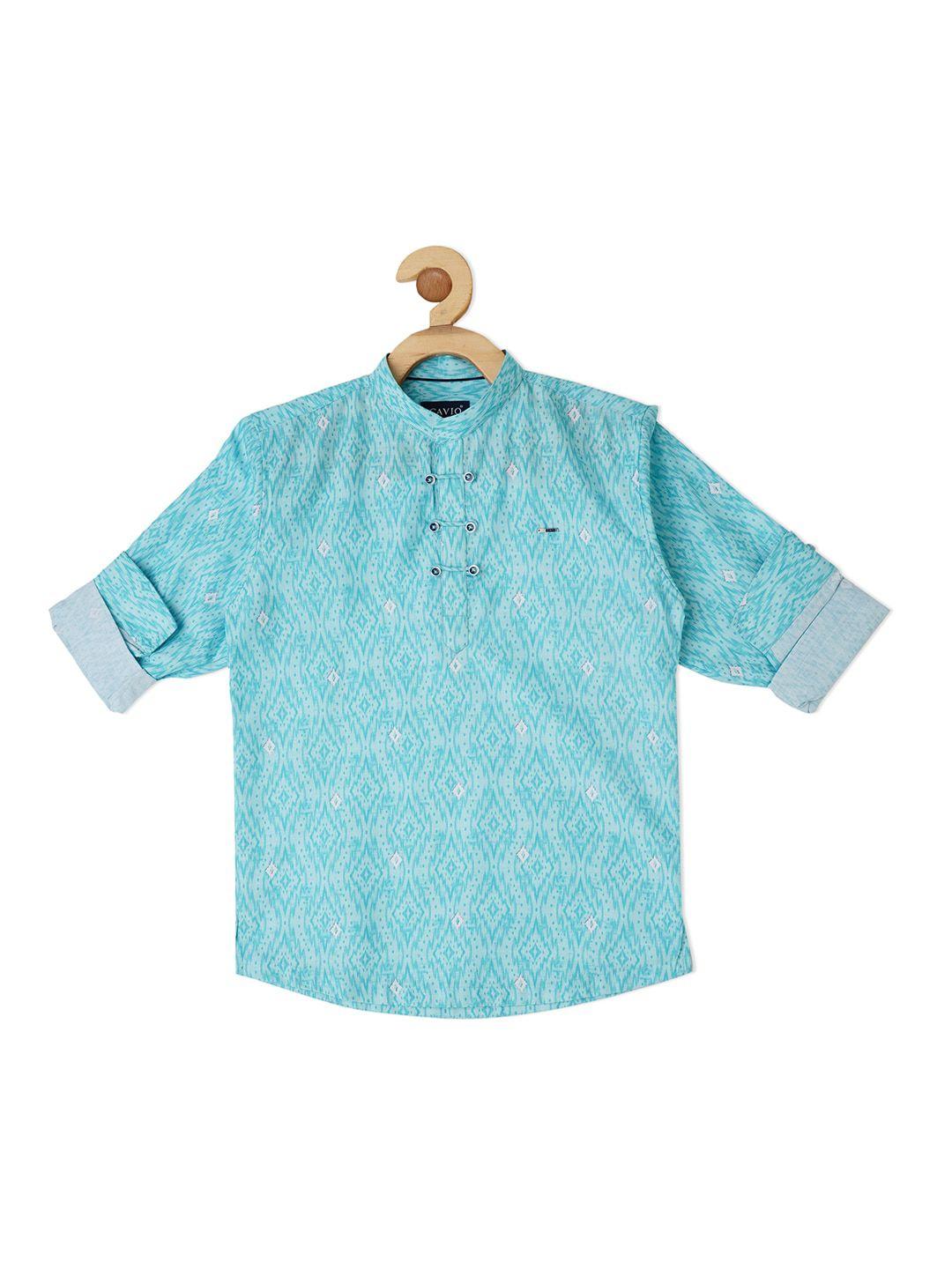 cavio boys comfort ethnic motifs printed casual cotton shirt