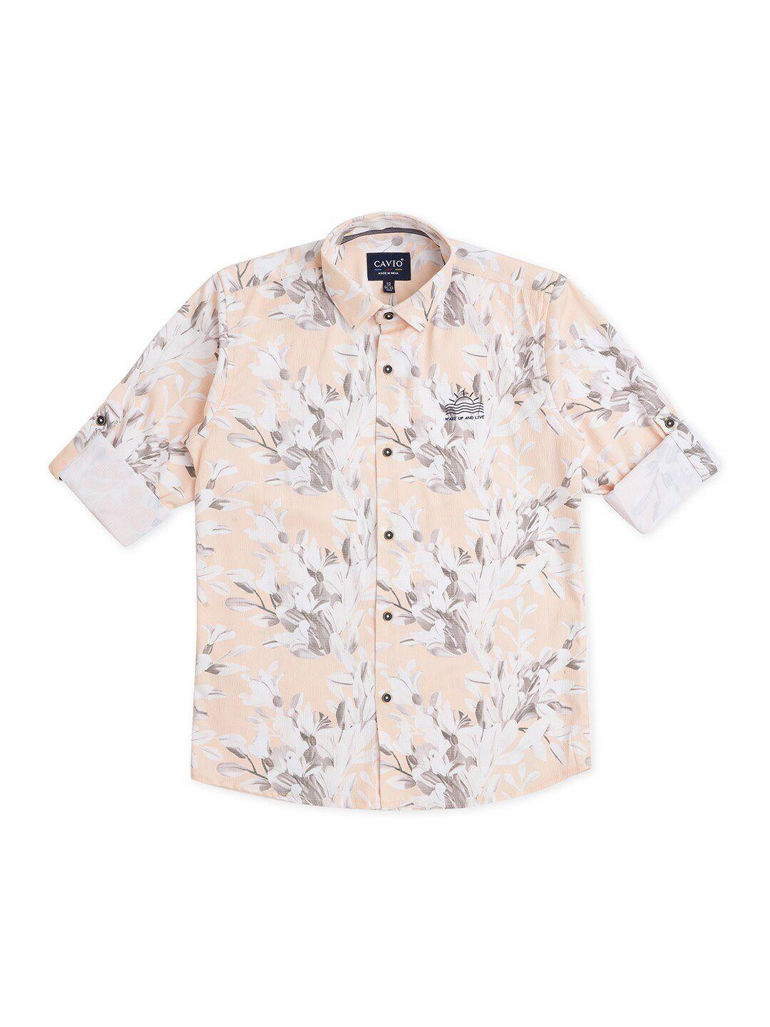 cavio boys comfort floral printed pure cotton casual shirt