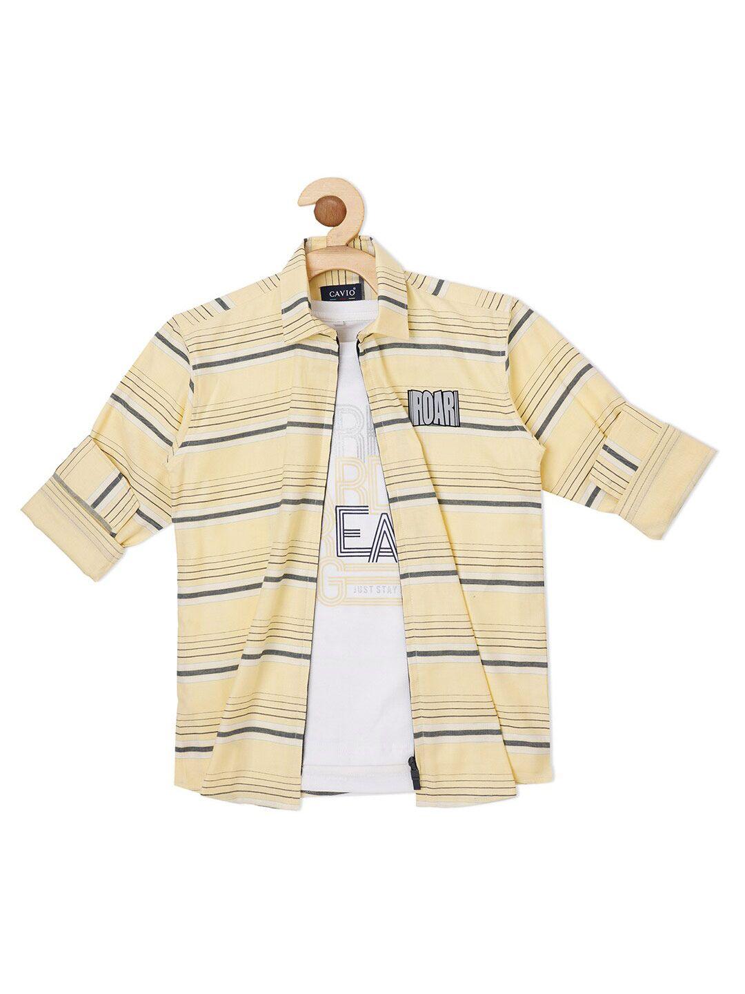 cavio boys comfort horizontal stripes striped casual pure cotton shirt