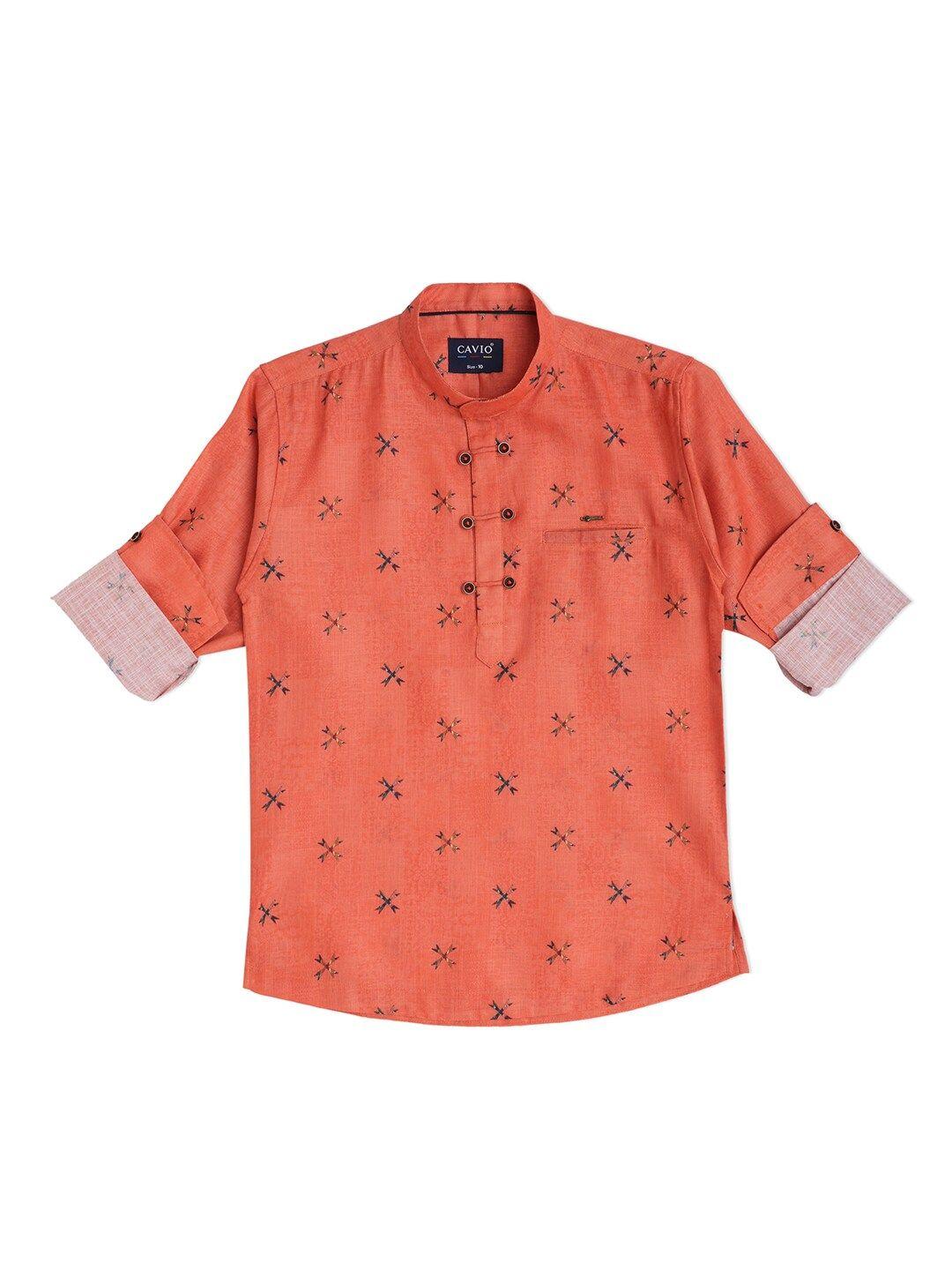 cavio boys floral printed casual shirt