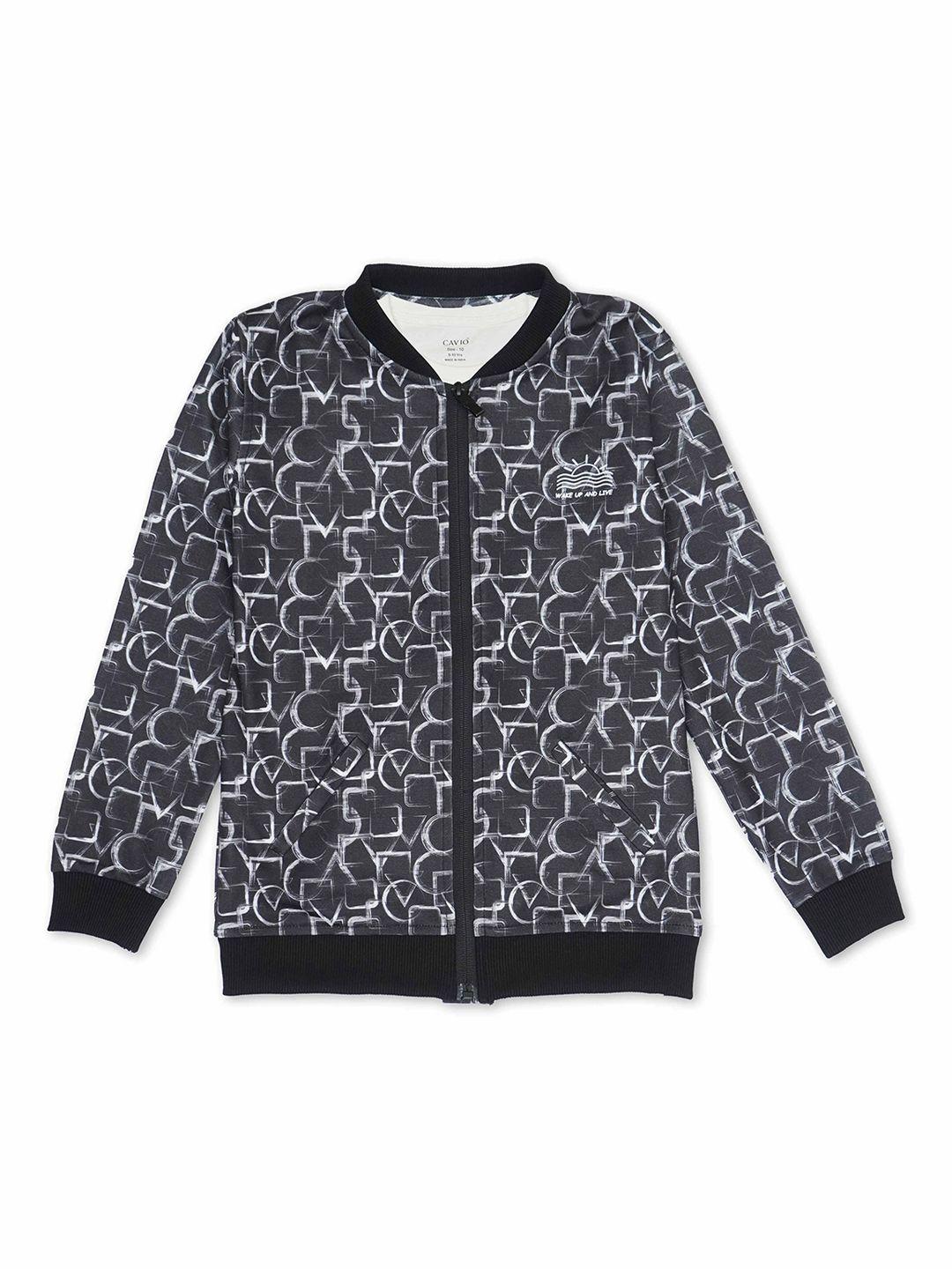 cavio boys geometric lightweight bomber jacket with t-shirt