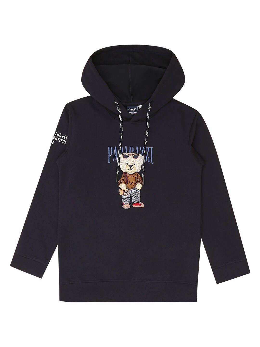 cavio boys graphic printed hooded cotton pullover