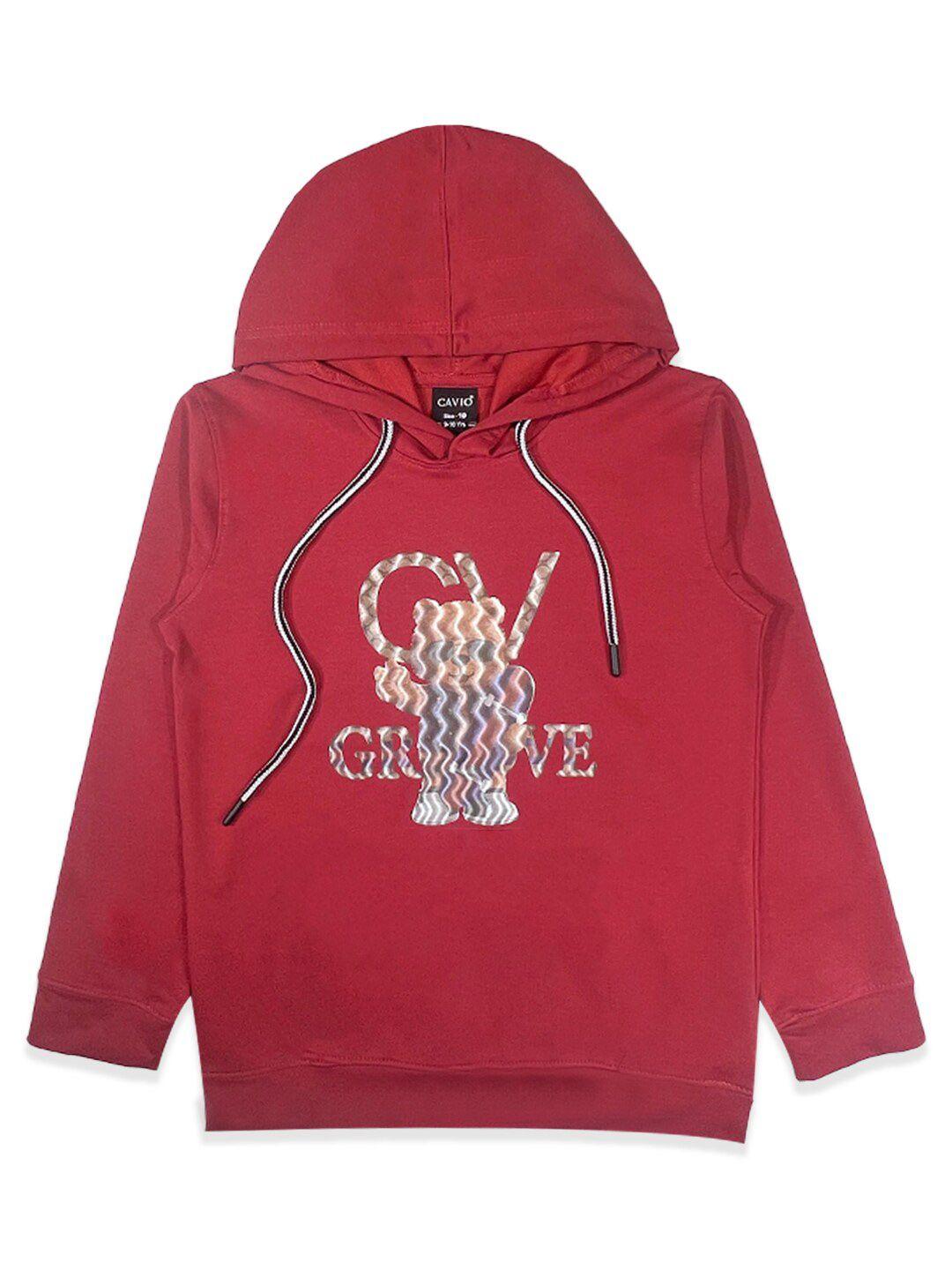 cavio boys graphic printed hooded cotton sweatshirt