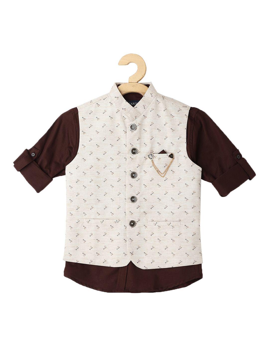 cavio boys printed cotton nehru jackets