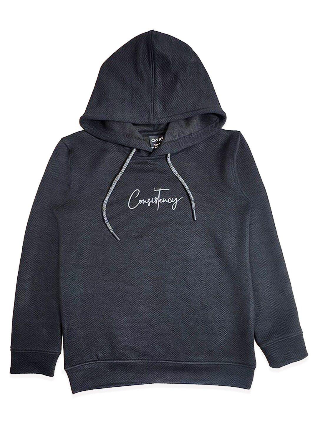 cavio boys typography cotton hooded sweatshirt