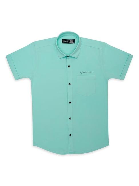 cavio kids sea green solid shirt