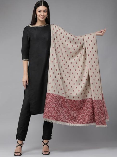 cayman beige & pink printed shawl
