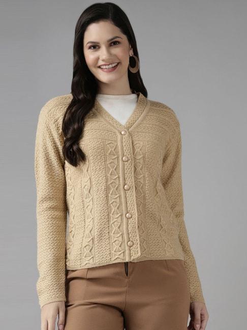 cayman beige embroidered cardigan