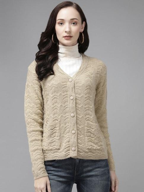 cayman beige embroidered cardigan