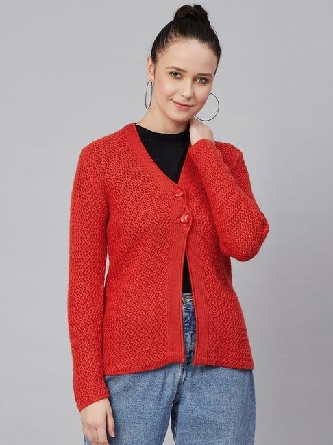 cayman red full sleeves cardigan