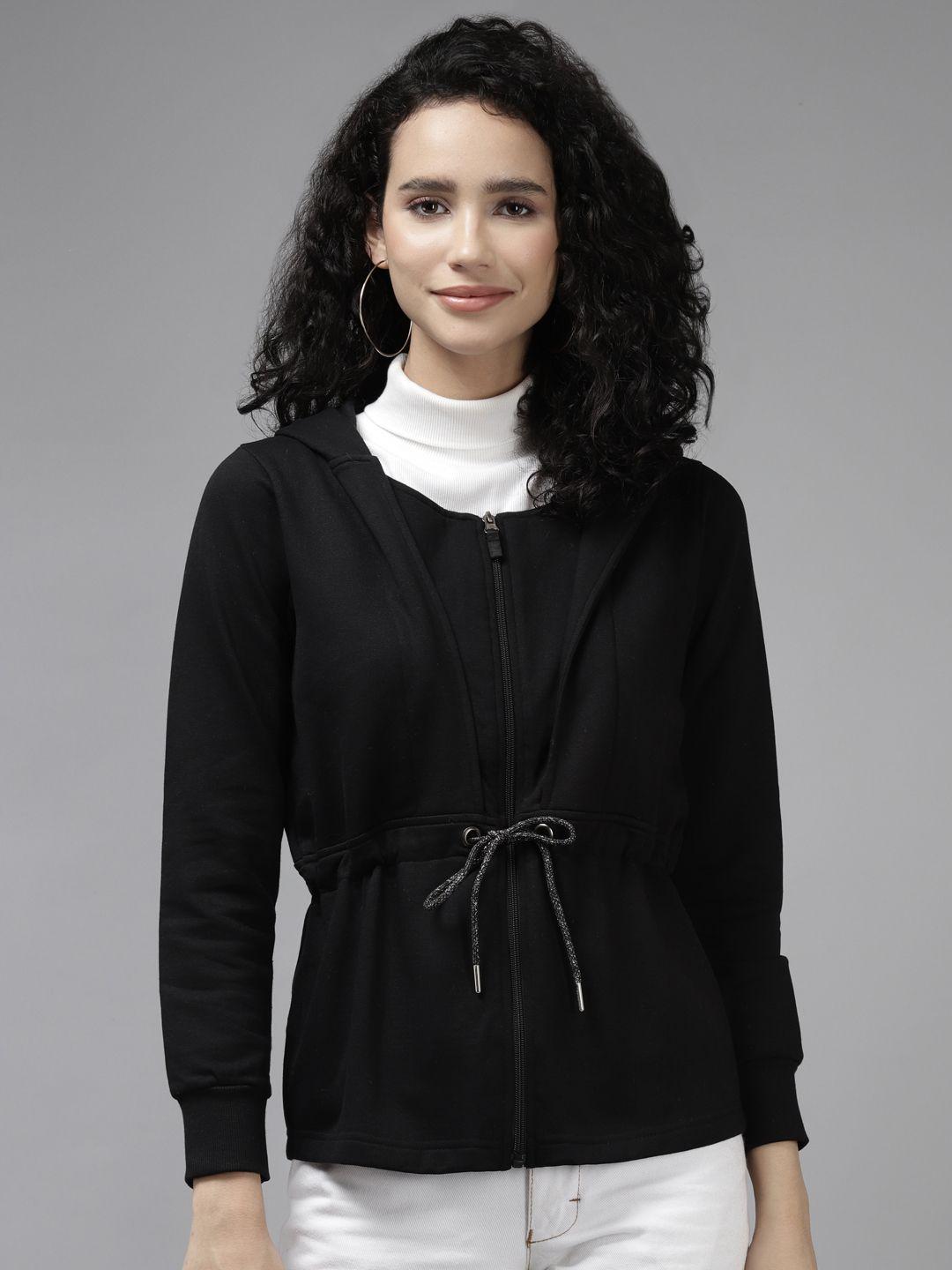 cayman women black hooded sweatshirt