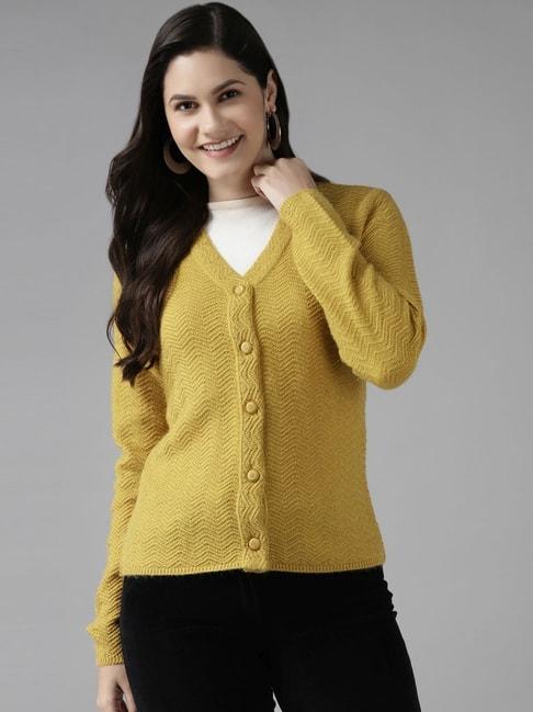 cayman yellow embroidered sweater