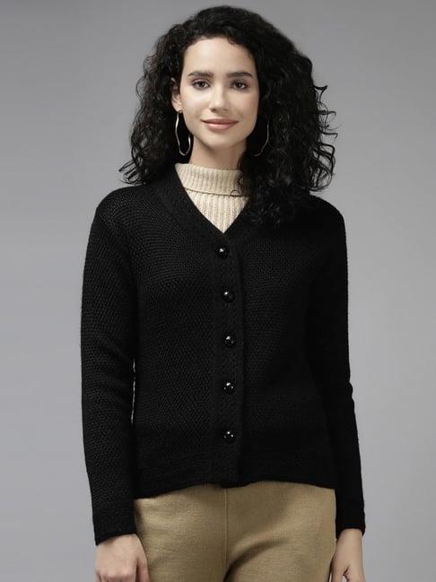 cayman black crochet pattern cardigan