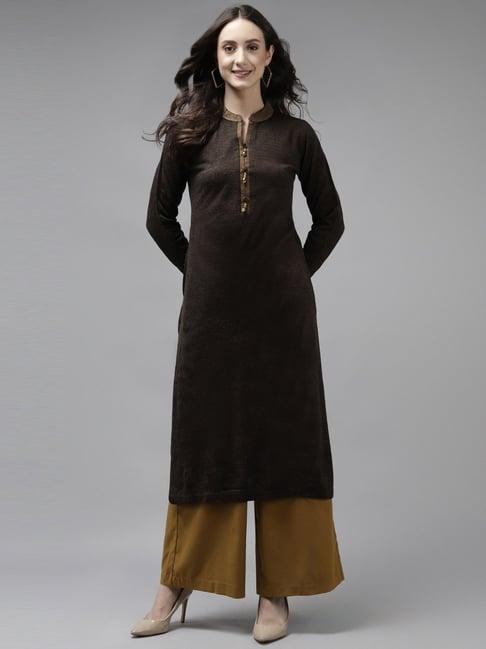 cayman brown straight kurta