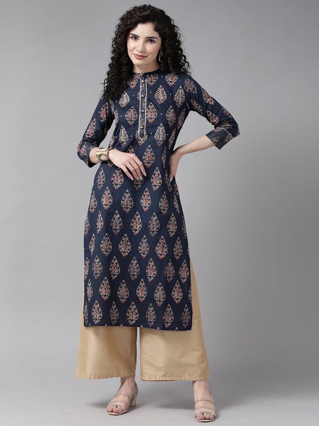 cayman ethnic motifs printed gotta patti kurta