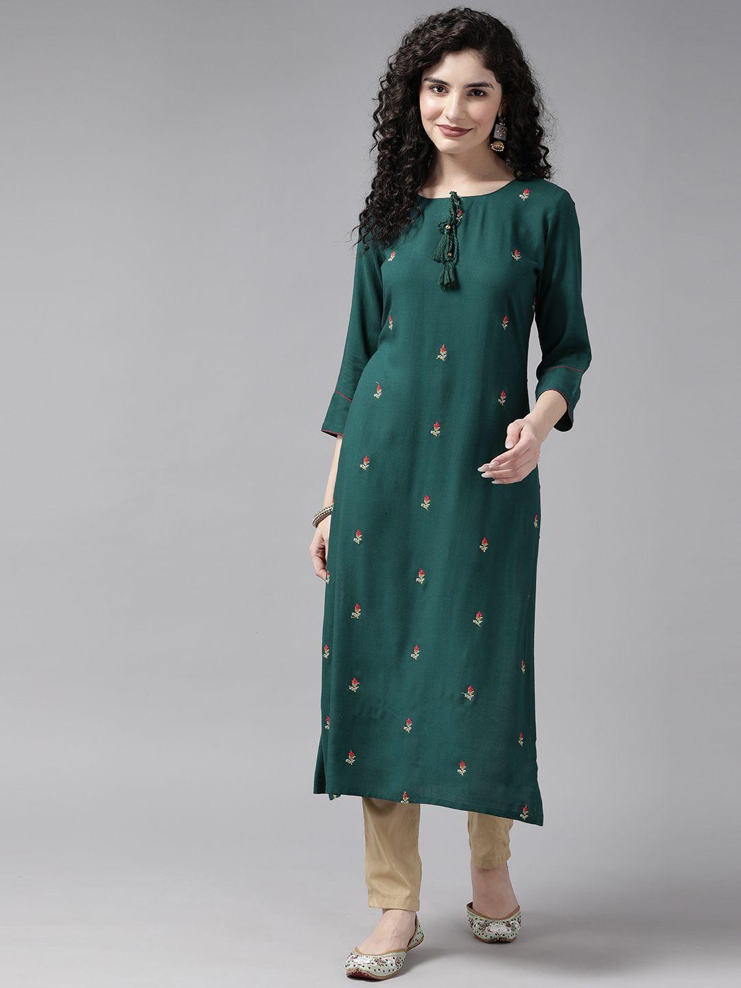 cayman floral embroidered floral kurta