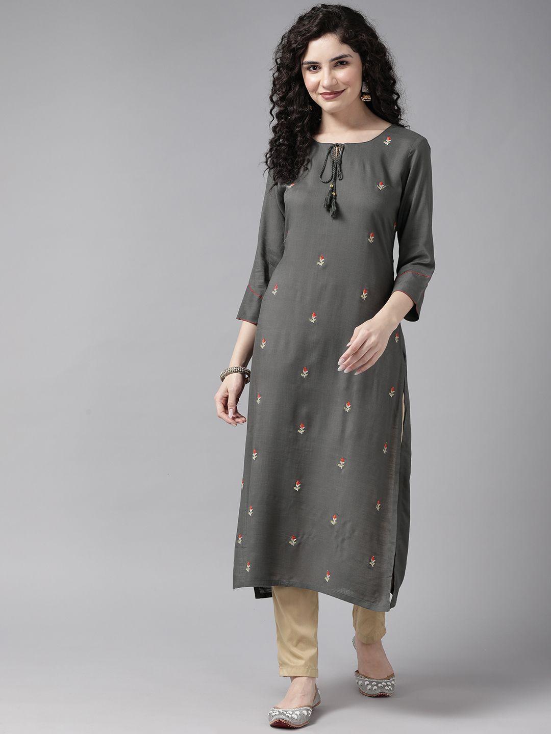 cayman floral embroidered floral kurta