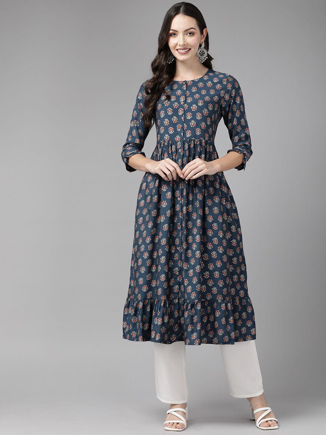 cayman floral printed pure cotton kurta