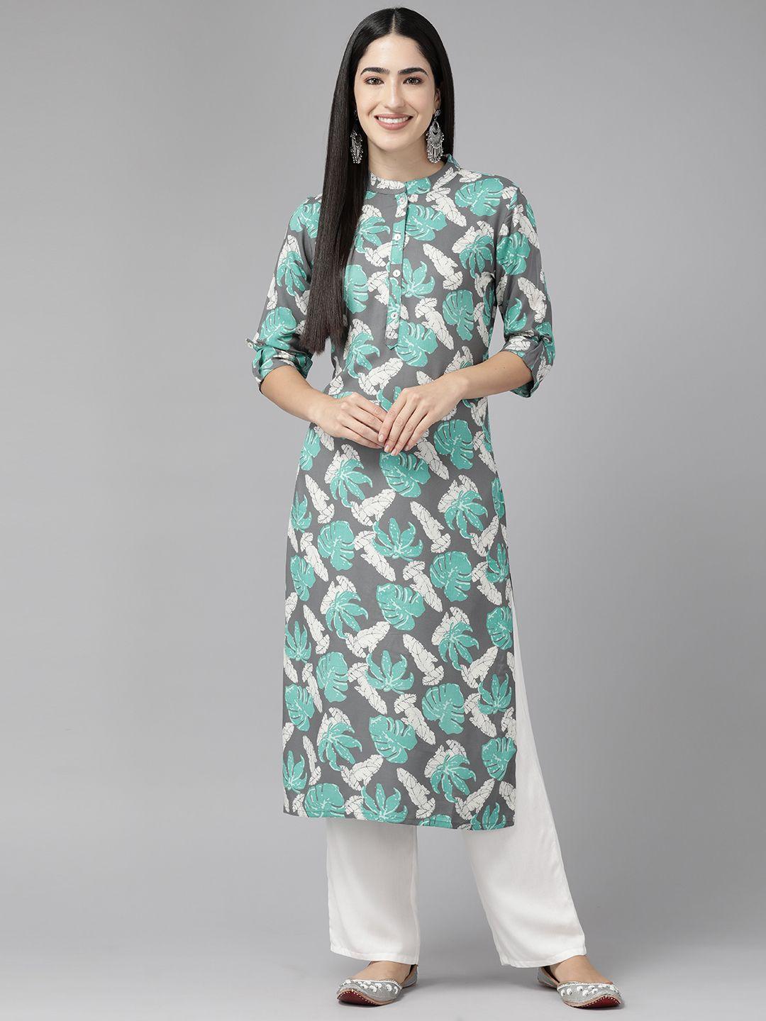 cayman floral printed pure cotton kurta