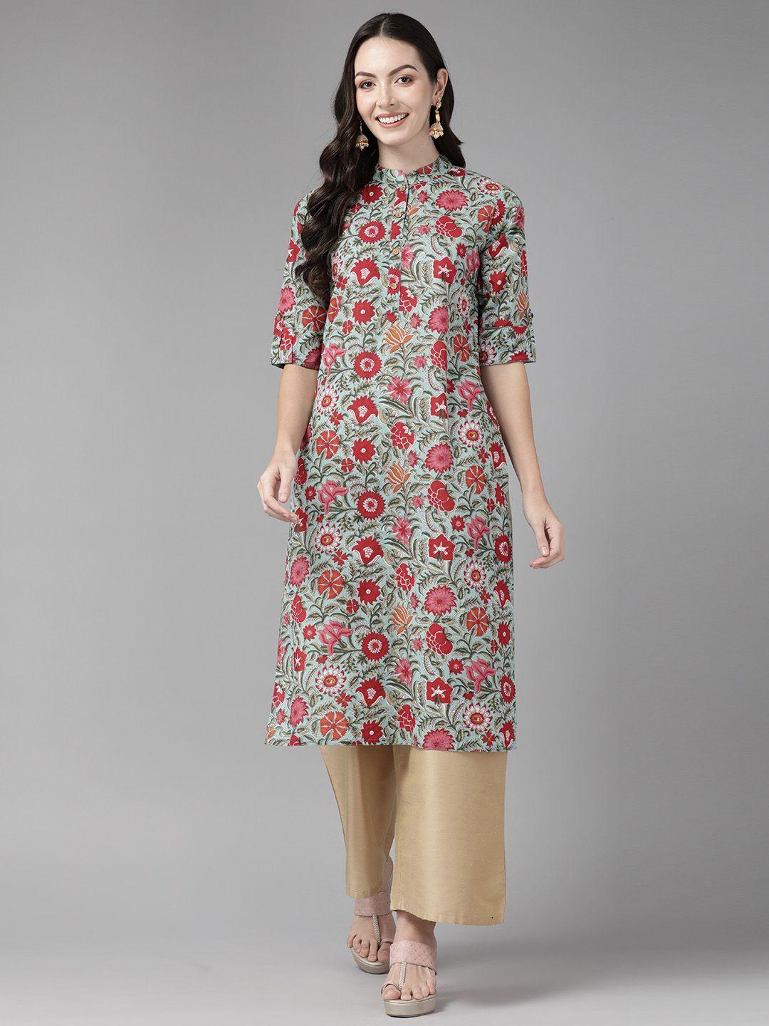 cayman floral printed pure cotton kurta