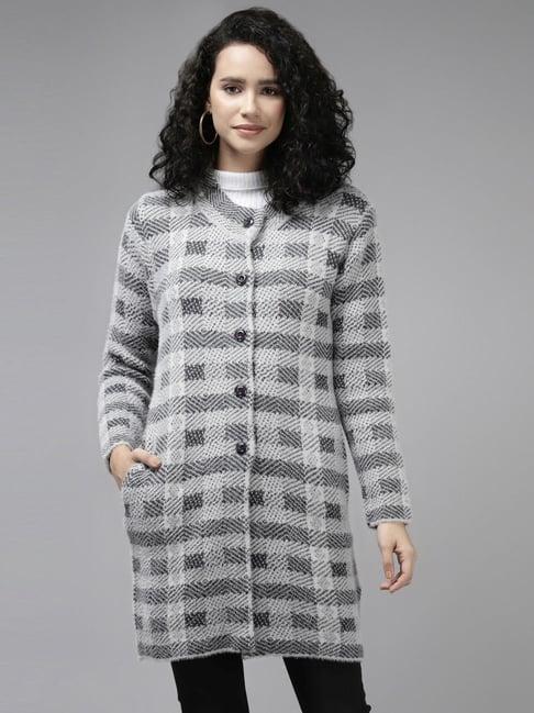 cayman grey chequered cardigan