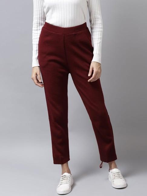 cayman maroon mid rise pants