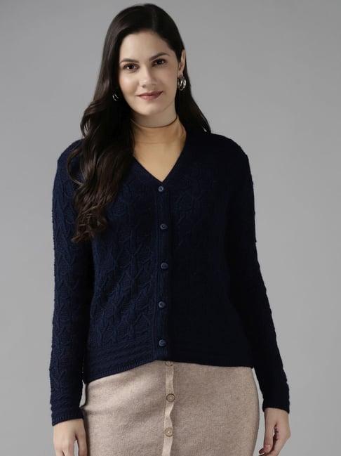 cayman navy embroidered cardigan