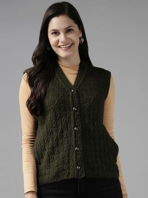 cayman olive green embroidered cardigan