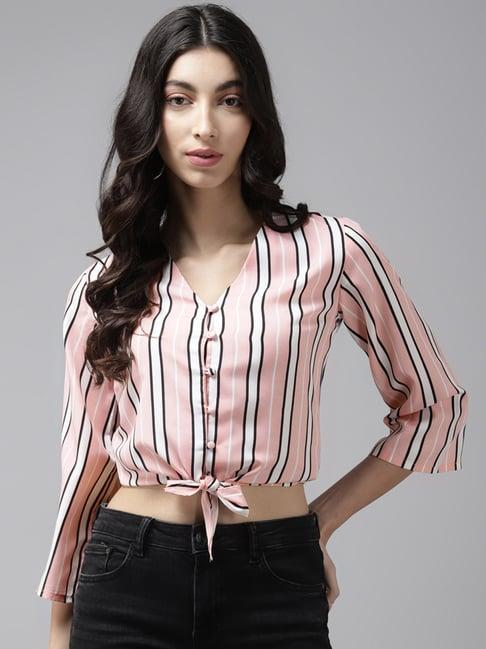 cayman peach striped top