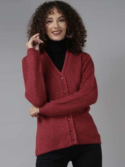 cayman red embroidered cardigan