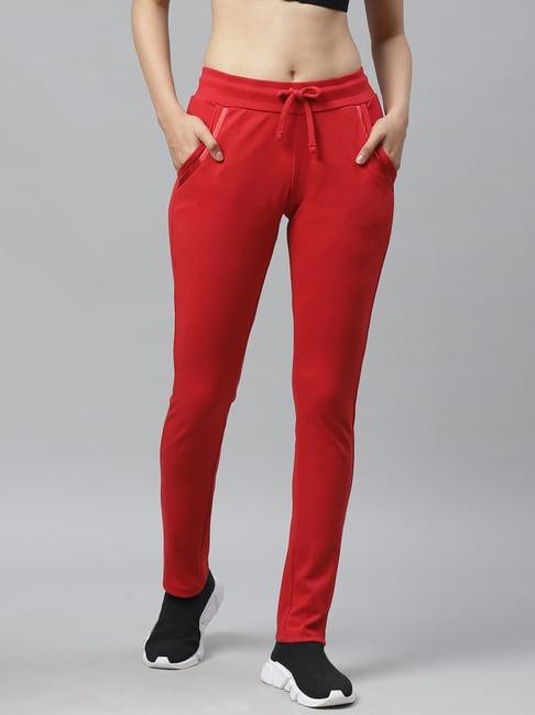 cayman red mid rise track pants