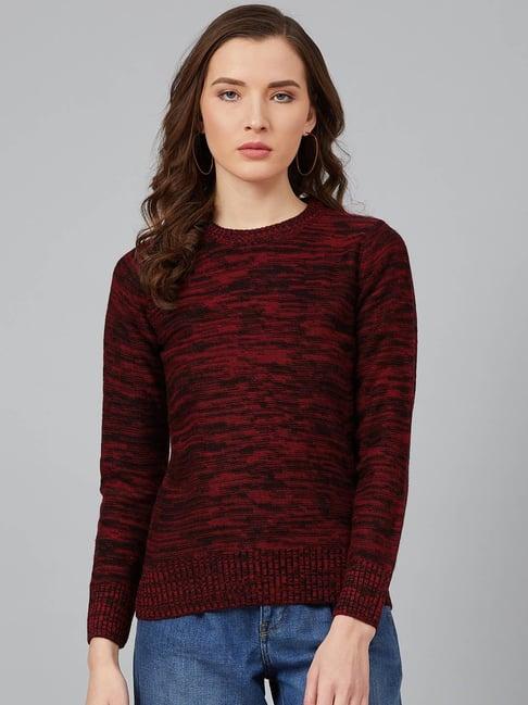 cayman red self design sweater