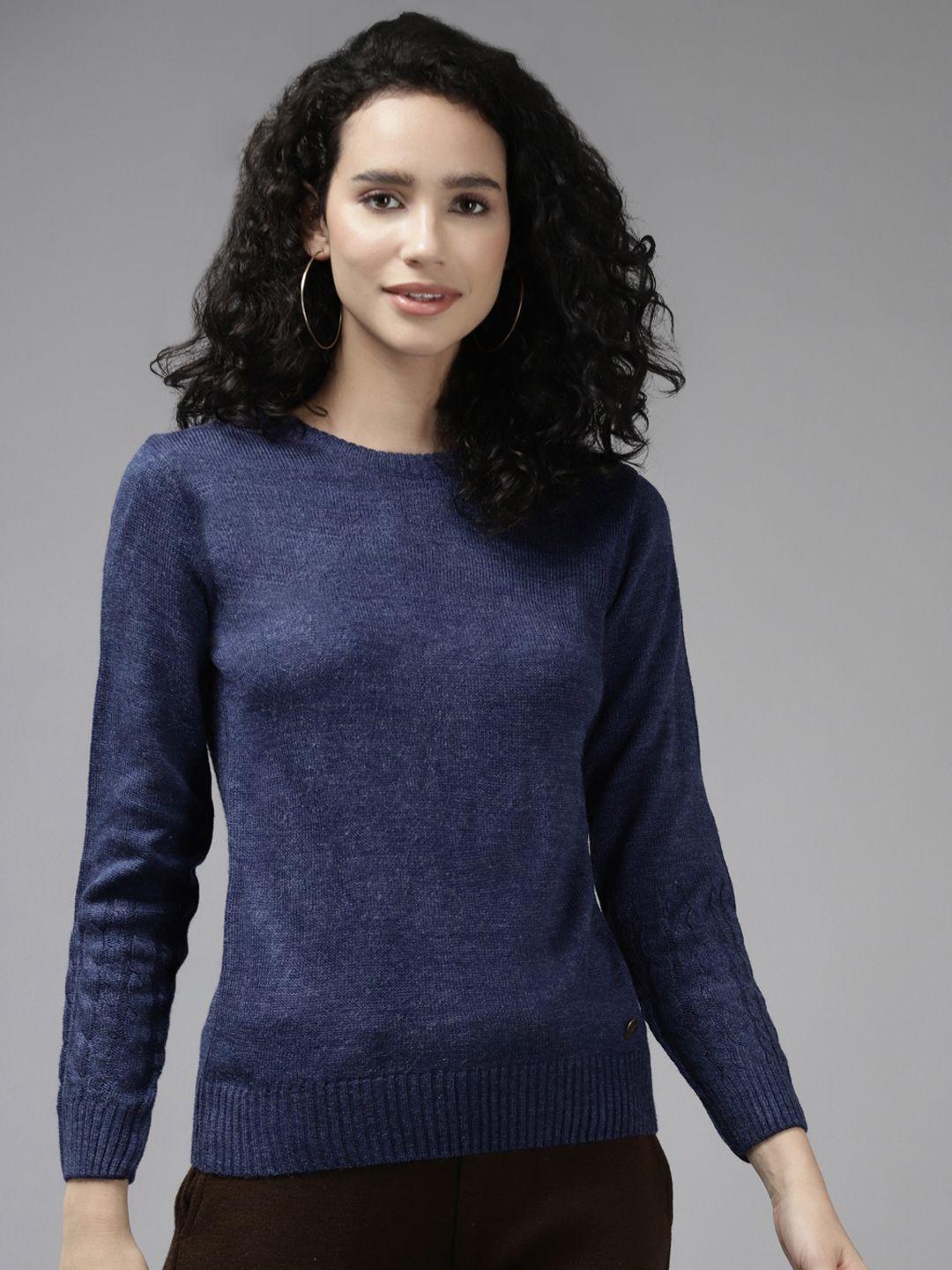 cayman women blue acrylic pullover