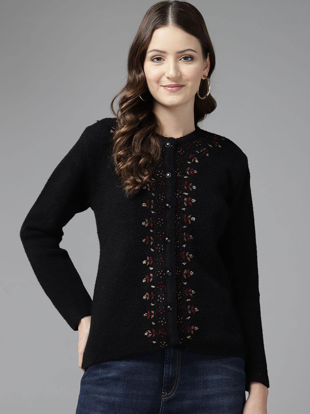 cayman women floral woollen cardigan